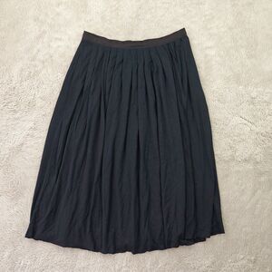 Topshop Pleated Midi Skirt Women's 4 Petite US Black A-Line Flowy Viscose